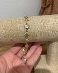925 Sterling Silver Gold Plated Ocean Shell Sanddollar Starfish Novelty Bracelet