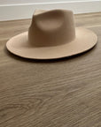 Gigi Pip 100% Australian Wool Tan Wesley Wide Brim Fedora Hat