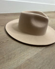 Gigi Pip 100% Australian Wool Tan Wesley Wide Brim Fedora Hat