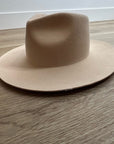 Gigi Pip 100% Australian Wool Tan Wesley Wide Brim Fedora Hat