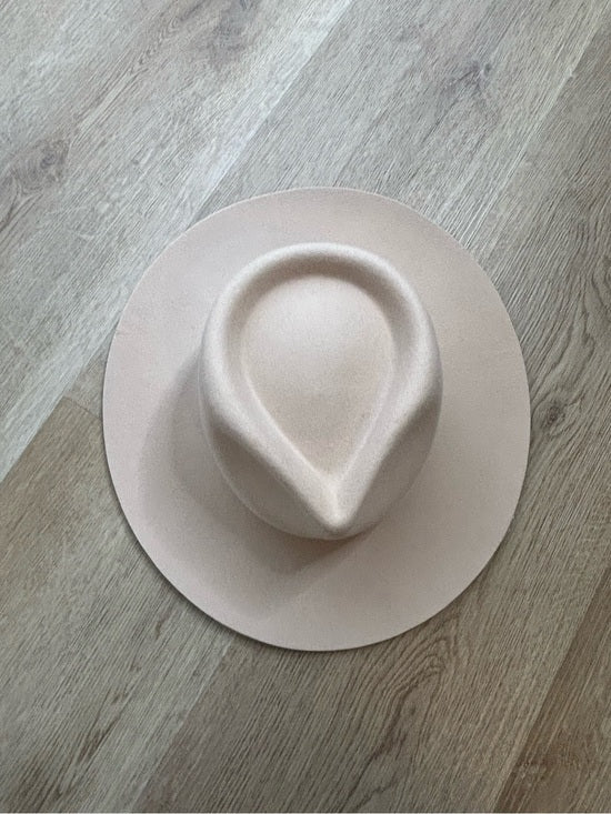Gigi Pip 100% Australian Wool Tan Wesley Wide Brim Fedora Hat