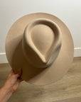 Gigi Pip 100% Australian Wool Tan Wesley Wide Brim Fedora Hat