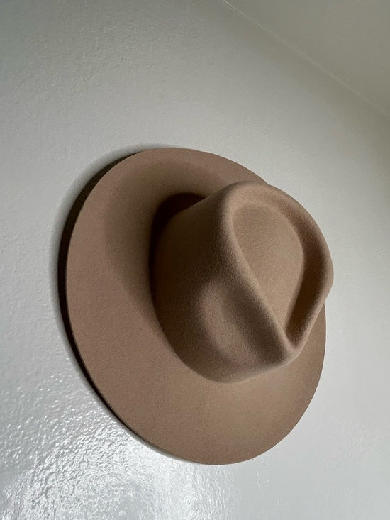 Gigi Pip 100% Australian Wool Tan Wesley Wide Brim Fedora Hat