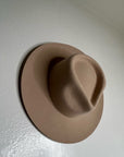 Gigi Pip 100% Australian Wool Tan Wesley Wide Brim Fedora Hat