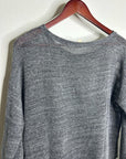 Eileen Fisher 100% Cotton Open Knit Gray Lightweight Handerchief Sweater