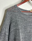 Eileen Fisher 100% Cotton Open Knit Gray Lightweight Handerchief Sweater