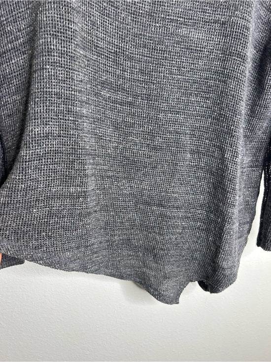 Eileen Fisher 100% Cotton Open Knit Gray Lightweight Handerchief Sweater