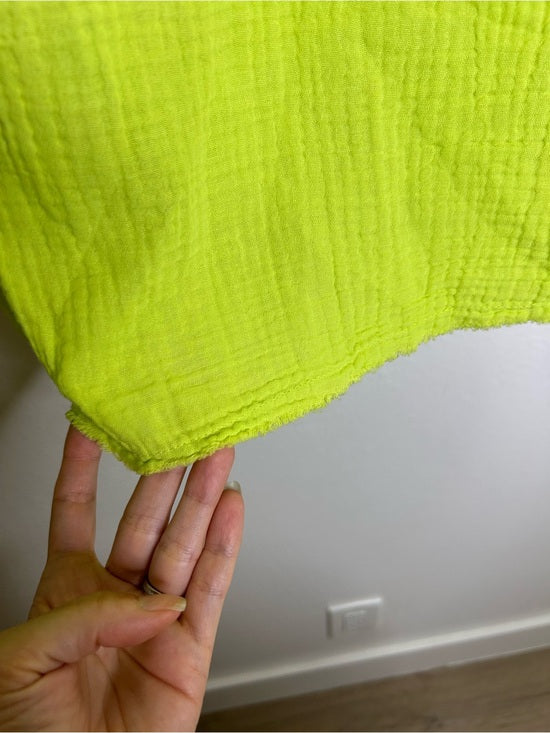 Nation LA 100% Cotton Gauze Bright Green Peasant Style Mimi Blouse
