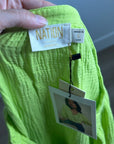 Nation LA 100% Cotton Gauze Bright Green Peasant Style Mimi Blouse