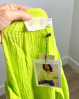 Nation LA 100% Cotton Gauze Bright Green Peasant Style Mimi Blouse