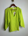 Nation LA 100% Cotton Gauze Bright Green Peasant Style Mimi Blouse