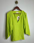 Nation LA 100% Cotton Gauze Bright Green Peasant Style Mimi Blouse