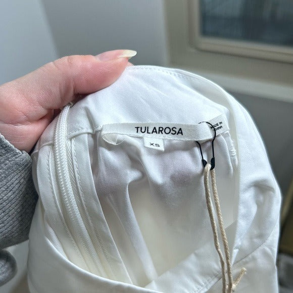 Tularosa Tularosa Revolve 100% Cotton High Neck Wide Sleeve Blouse - Cotton