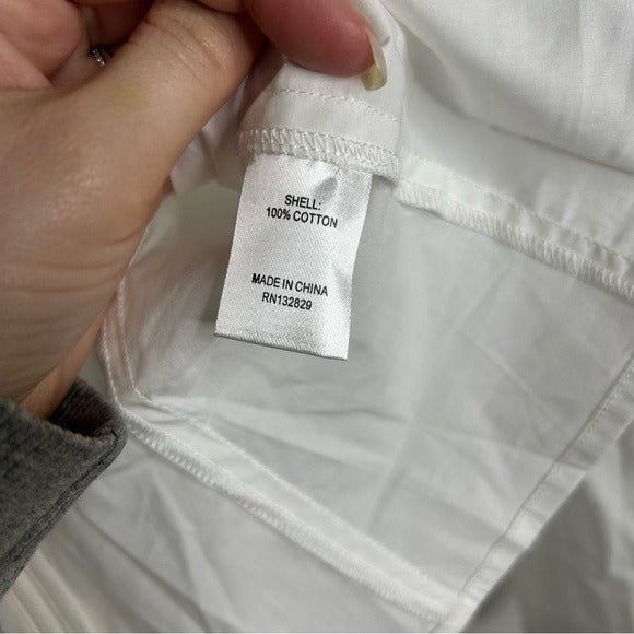 Tularosa Revolve 100% Cotton High Neck Wide Sleeve Blouse