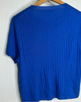 J. Crew Silk Cashmere Blend Ribbed Royal Blue Knit T- Shirt Top