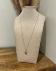 925 Sterling Silver Citrine Stone Natural Diamond Accent 18 in Chain Necklace