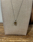 925 Sterling Silver Citrine Stone Natural Diamond Accent 18 in Chain Necklace