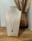 925 Sterling Silver Citrine Stone Natural Diamond Accent 18 in Chain Necklace