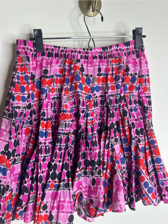 RHODE 100% Cotton Tiered Hilary Cotton Dot Multicolor Mini Skirt