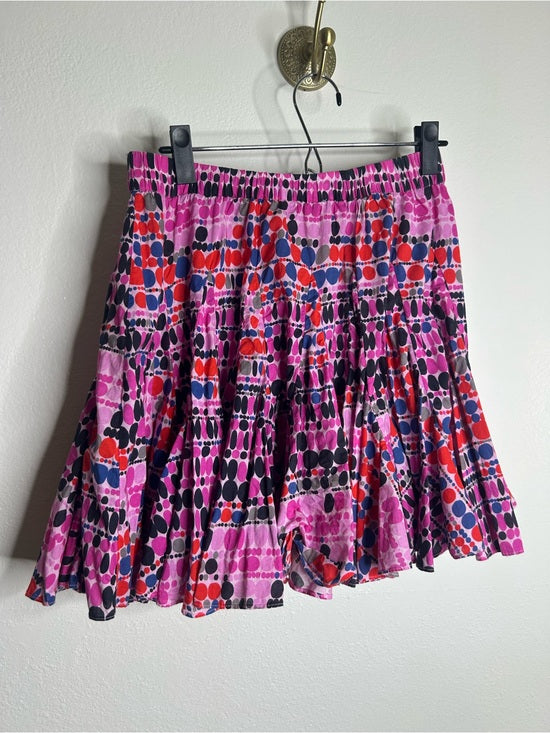 RHODE 100% Cotton Tiered Hilary Cotton Dot Multicolor Mini Skirt
