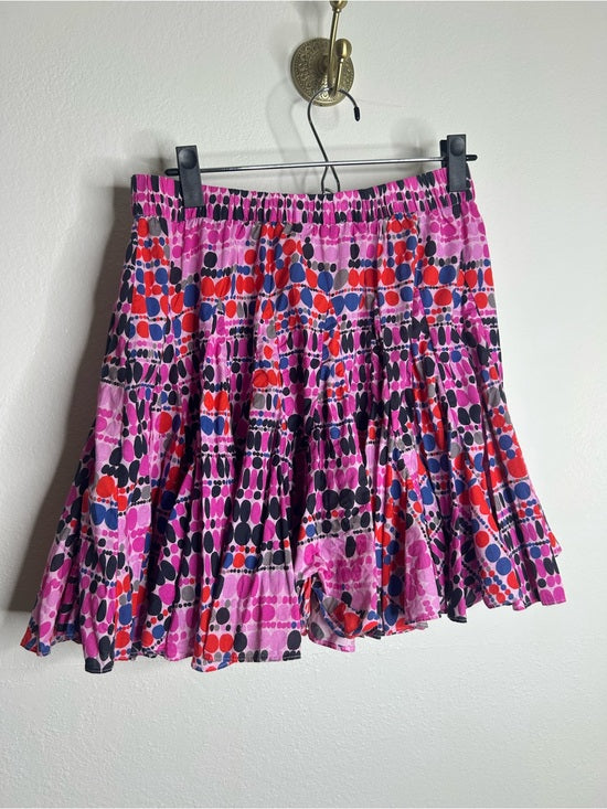 RHODE 100% Cotton Tiered Hilary Cotton Dot Multicolor Mini Skirt