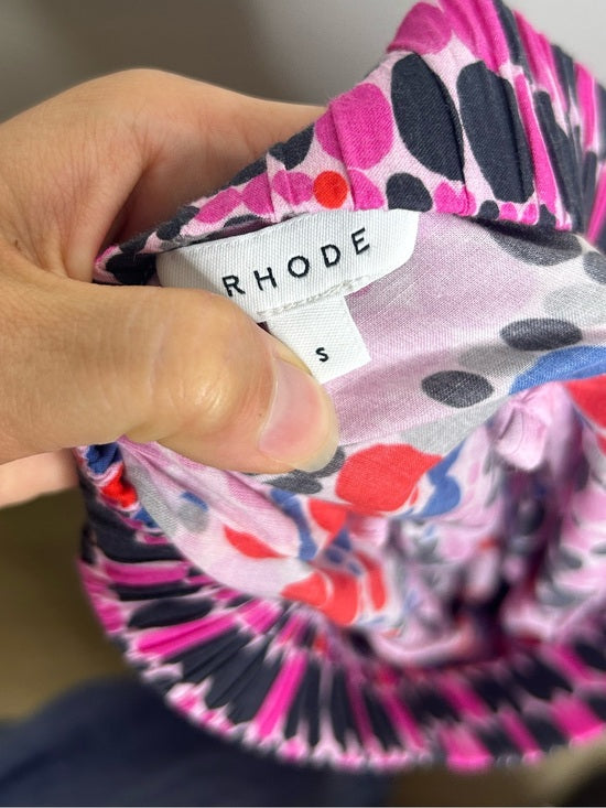 RHODE 100% Cotton Tiered Hilary Cotton Dot Multicolor Mini Skirt