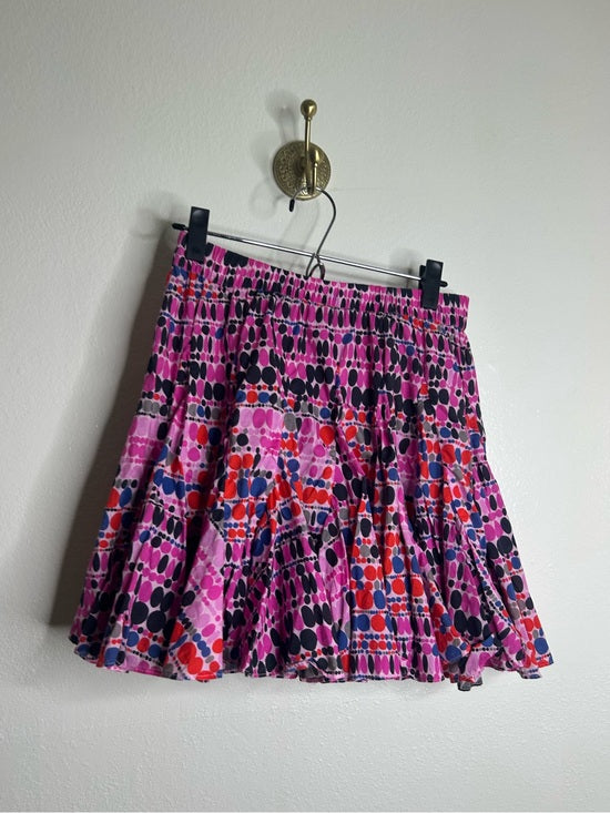 RHODE 100% Cotton Tiered Hilary Cotton Dot Multicolor Mini Skirt