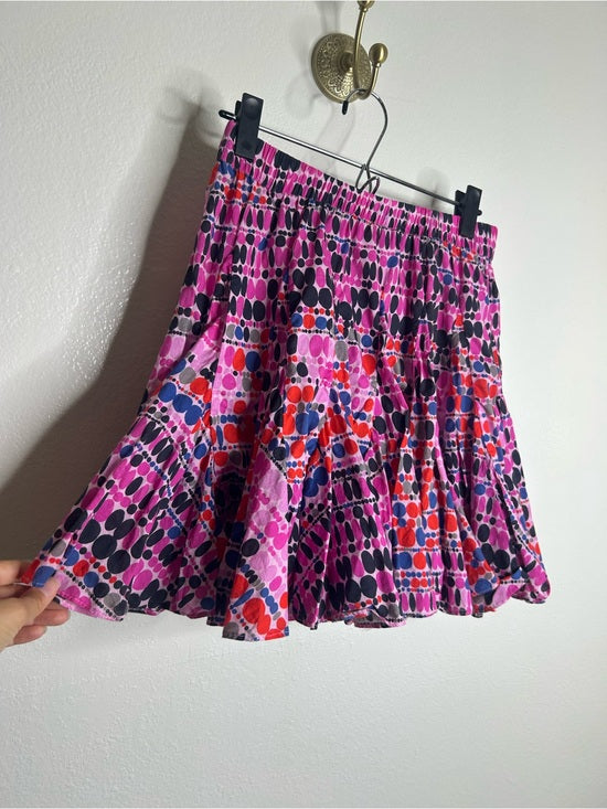 RHODE 100% Cotton Tiered Hilary Cotton Dot Multicolor Mini Skirt