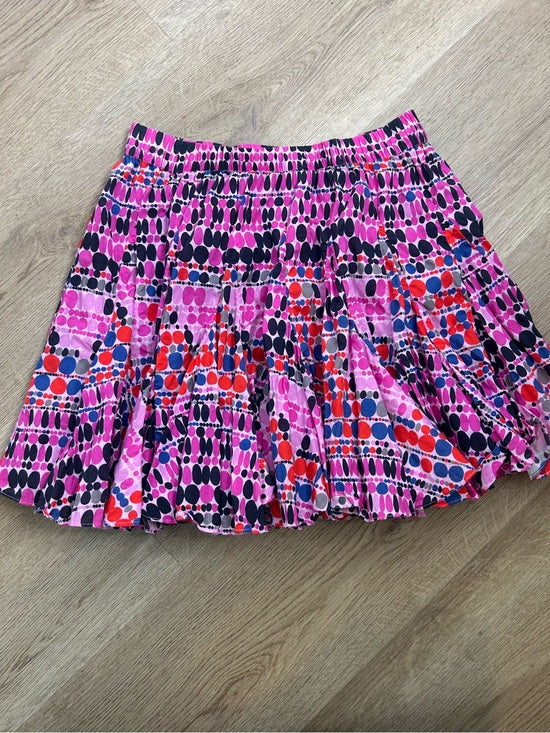 RHODE 100% Cotton Tiered Hilary Cotton Dot Multicolor Mini Skirt