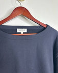 Nation LA 100% Cotton Slouchy Sleeve Boat Neck Gray Terry Cloth Sweatshirt
