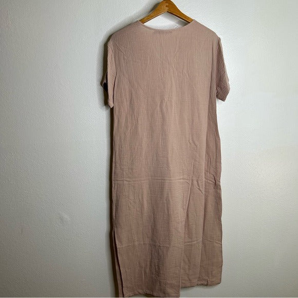Jenni Kayne Jenni Kayne 100% Cotton Cypress Caftan Gauze Midi Dress in Blush - Cotton