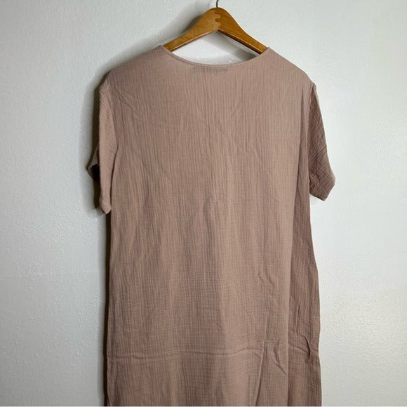 Jenni Kayne Jenni Kayne 100% Cotton Cypress Caftan Gauze Midi Dress in Blush - Cotton