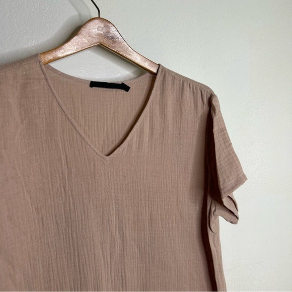 Jenni Kayne Jenni Kayne 100% Cotton Cypress Caftan Gauze Midi Dress in Blush - Cotton