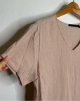 Jenni Kayne 100% Cotton Cypress Caftan Gauze Midi Dress in Blush