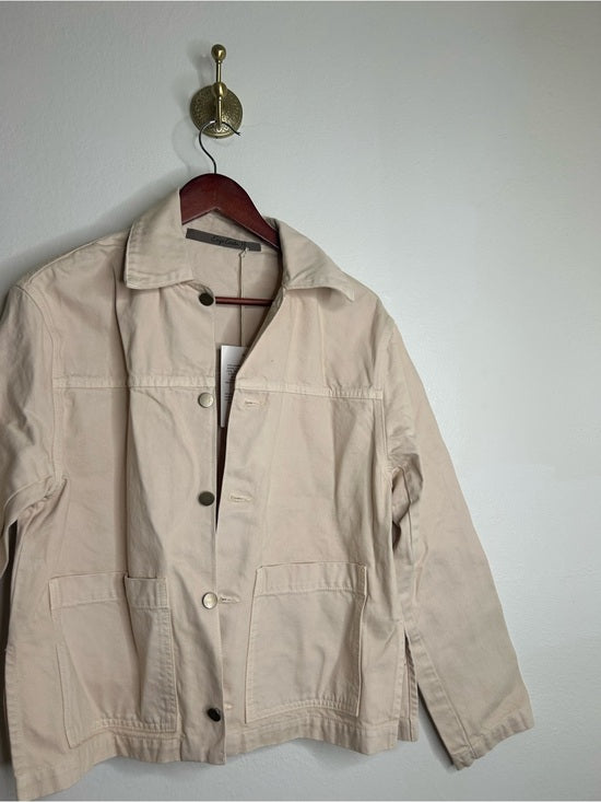 Enza Costa 100% Cotton Denim Field Jacket in Beige