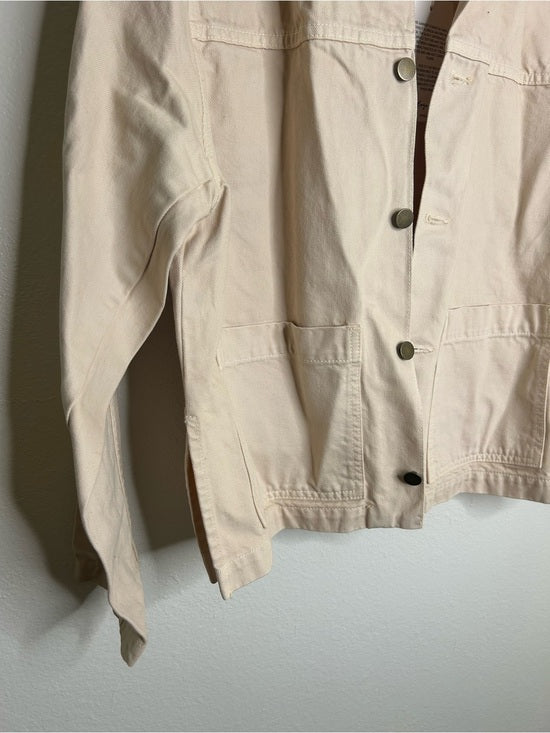 Enza Costa 100% Cotton Denim Field Jacket in Beige