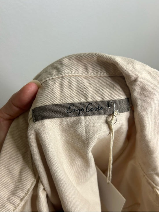 Enza Costa 100% Cotton Denim Field Jacket in Beige