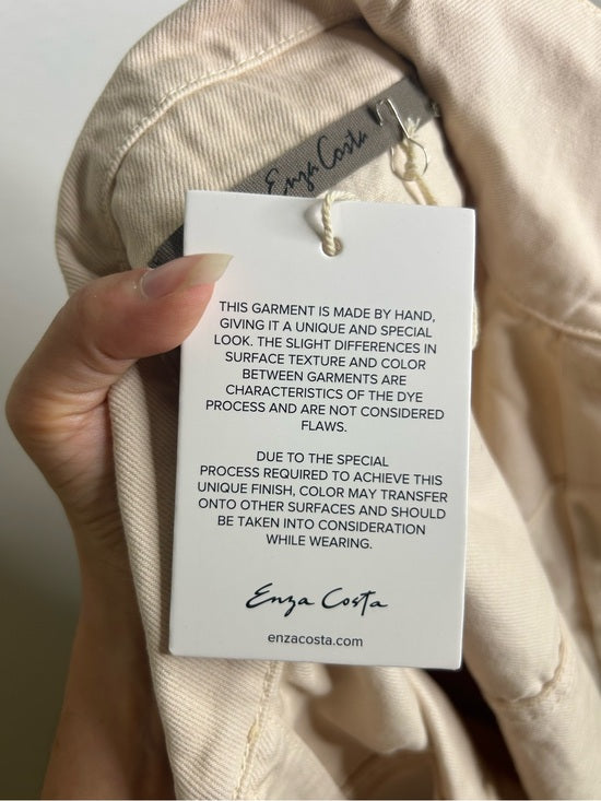 Enza Costa 100% Cotton Denim Field Jacket in Beige