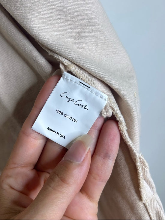 Enza Costa 100% Cotton Denim Field Jacket in Beige