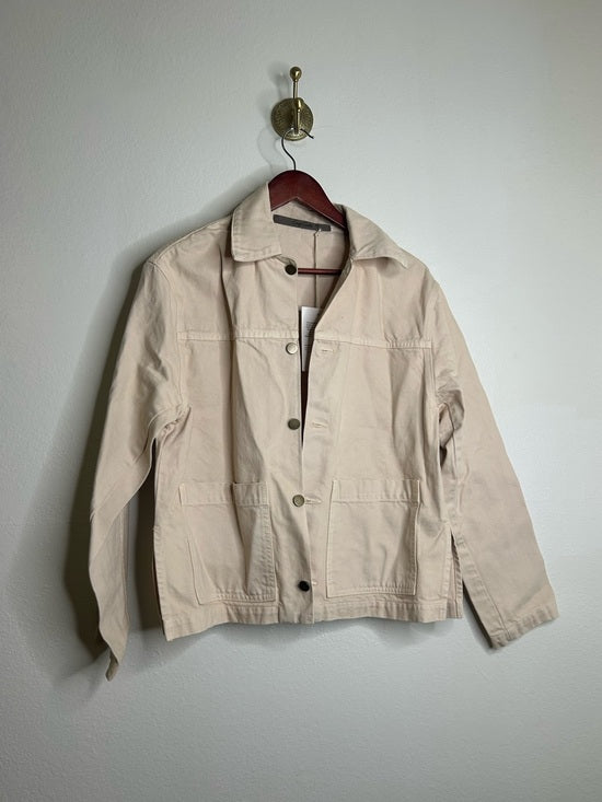 Enza Costa 100% Cotton Denim Field Jacket in Beige