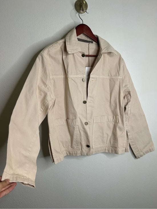 Enza Costa 100% Cotton Denim Field Jacket in Beige