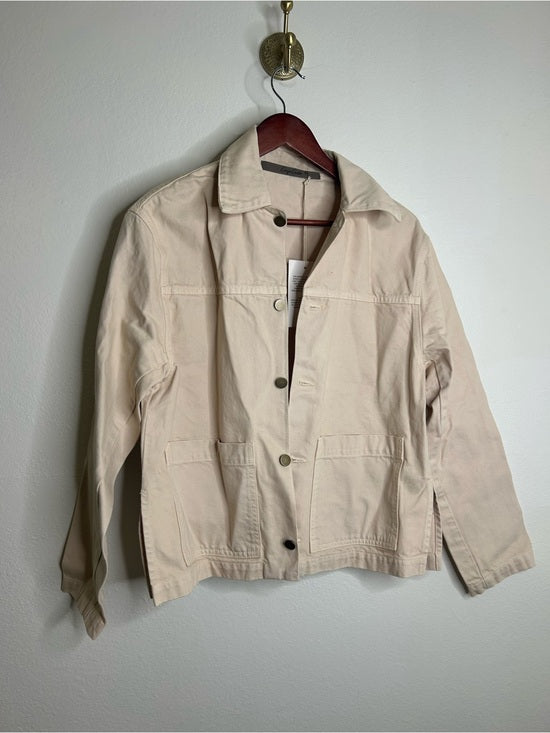 Enza Costa 100% Cotton Denim Field Jacket in Beige
