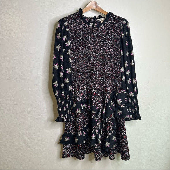rebecca taylor silk floral dress Rosarium Fleur Silk Linen Maxi Dress