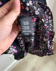 Rebecca Taylor 100% Silk Floral Smocked Long Sleeve Dress