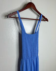 Nation LA 100% Cotton Penelope Smocked Midi Dress in Blue Laguna