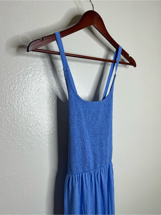 Nation LA 100% Cotton Penelope Smocked Midi Dress in Blue Laguna