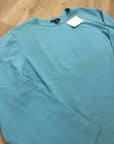 Land's End 100% Cashmere Teal Blue Crew Neck Knit Sweater
