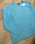Land's End 100% Cashmere Teal Blue Crew Neck Knit Sweater