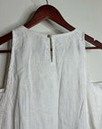 Reistor 100% Hemp White Cream Eyelet Floral Tank Midi Dress Relaxed Fit
