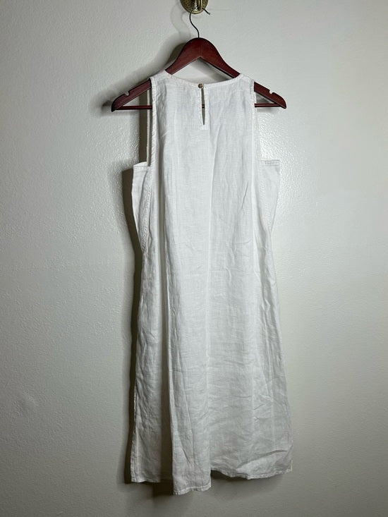 Reistor 100% Hemp White Cream Eyelet Floral Tank Midi Dress Relaxed Fit